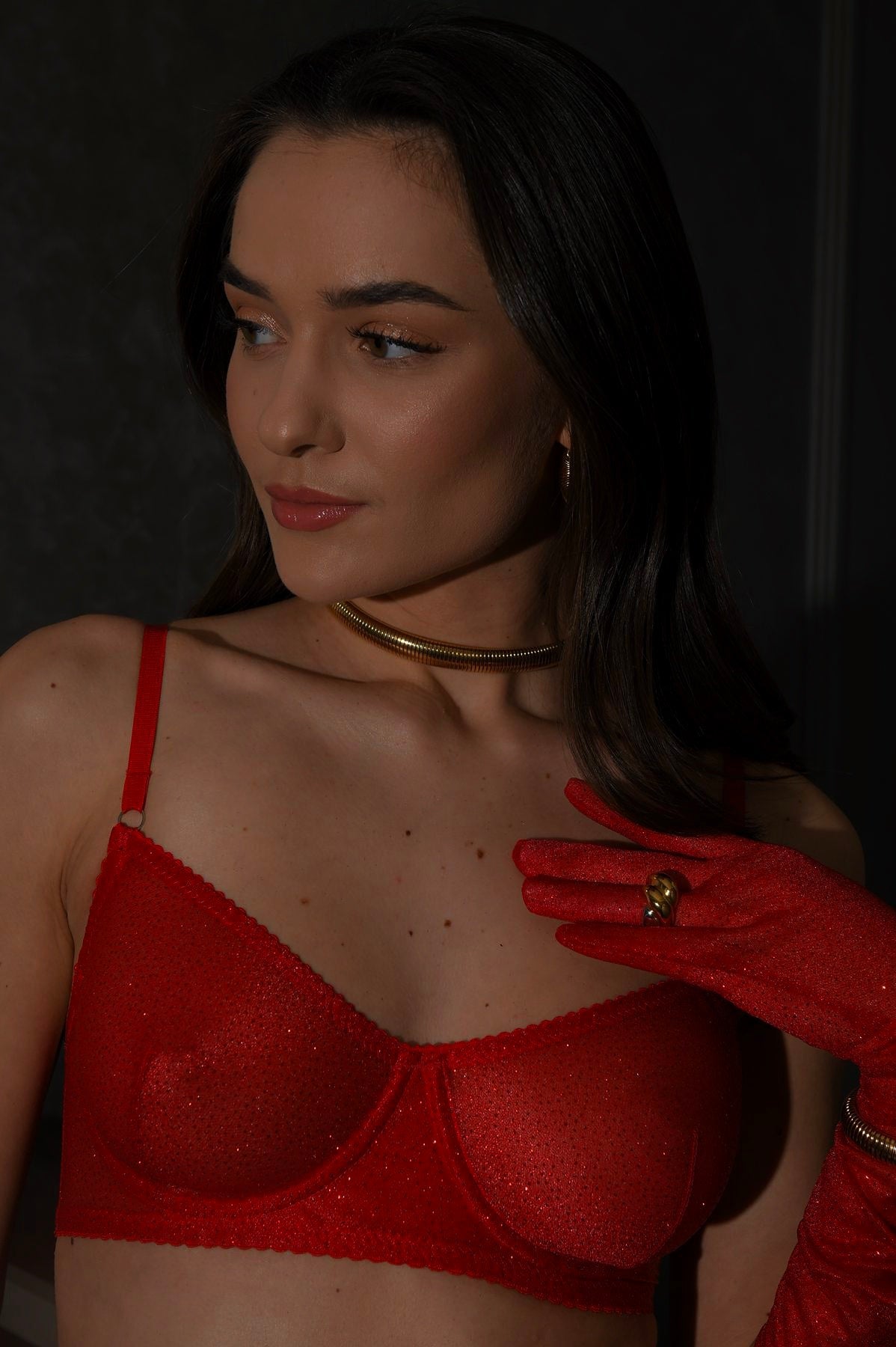 РУКАВИЦІ БЛИСКУЧІ RED - My Store